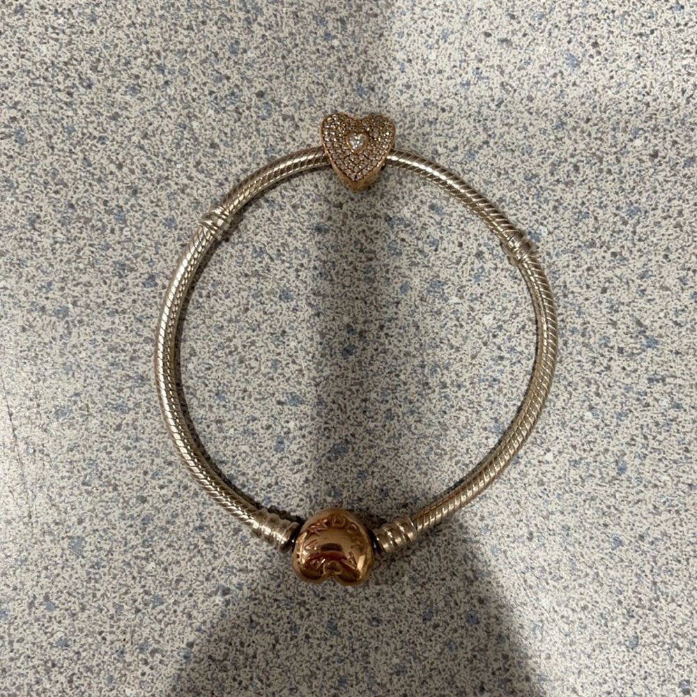 Rose Gold Pandora Bracelet with Charm